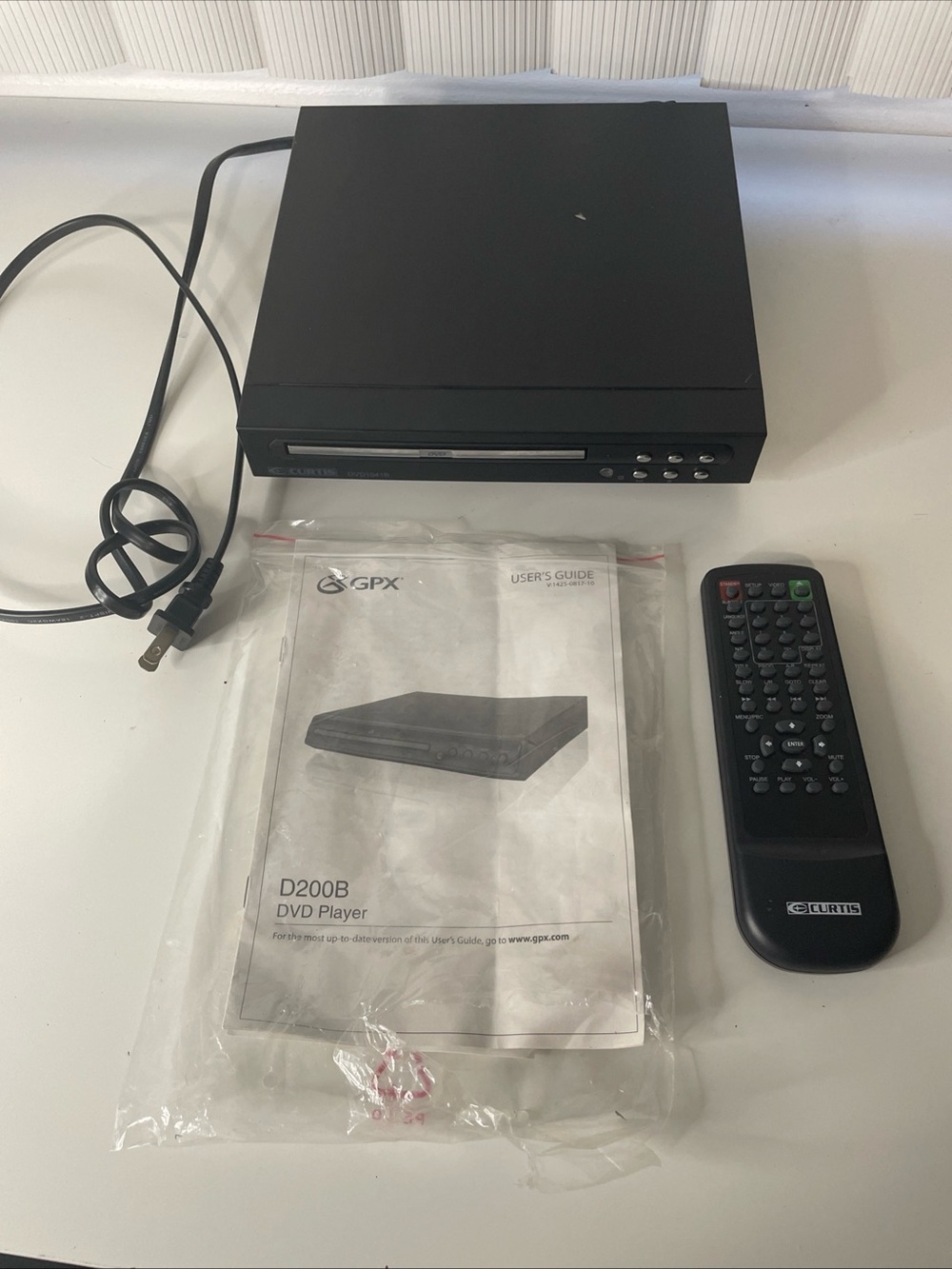 Curtis DVD1041B Black DVD Player Model DVD1041B MPN DVD1041B For Parts W/ Remote